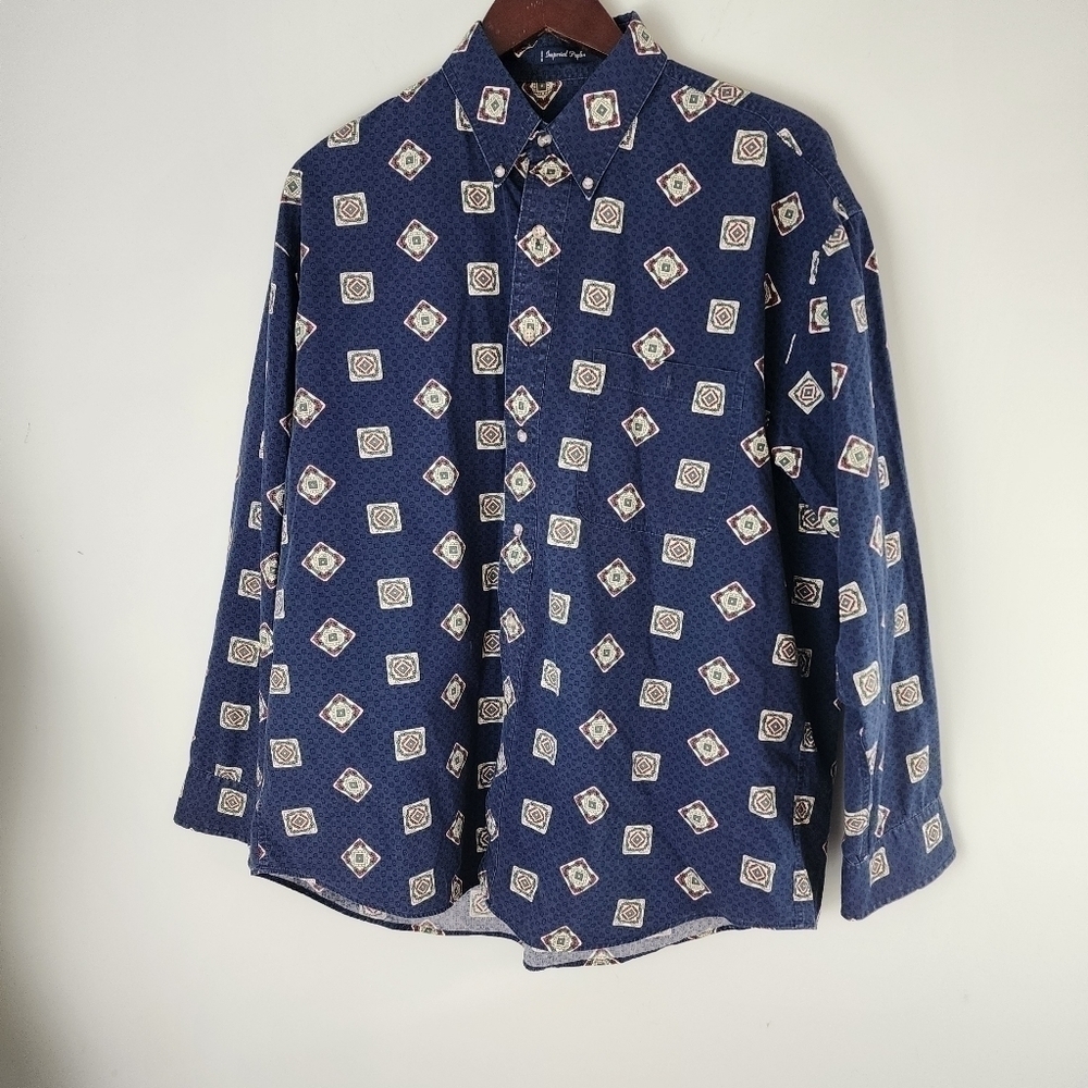 Salty Dog Imperial Poplin Long Sleeve Cotton Button Down Shirt Size Large